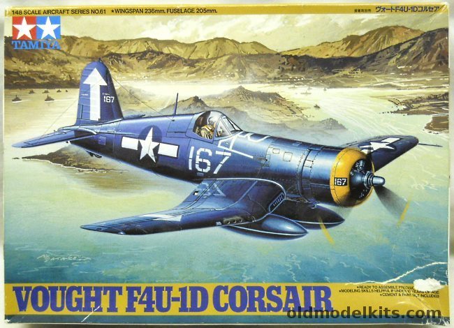 Tamiya 1/48 Vought F4U-1D Corsair - US Marine Corp VMF913 Cherry Point 1945 / VF-84 Wing 167 USS Bunker Hill Feb 1945 / VMF-112 Wing 1 USS Bennington Jan 1945  (F4U1D), 61061-2500 plastic model kit